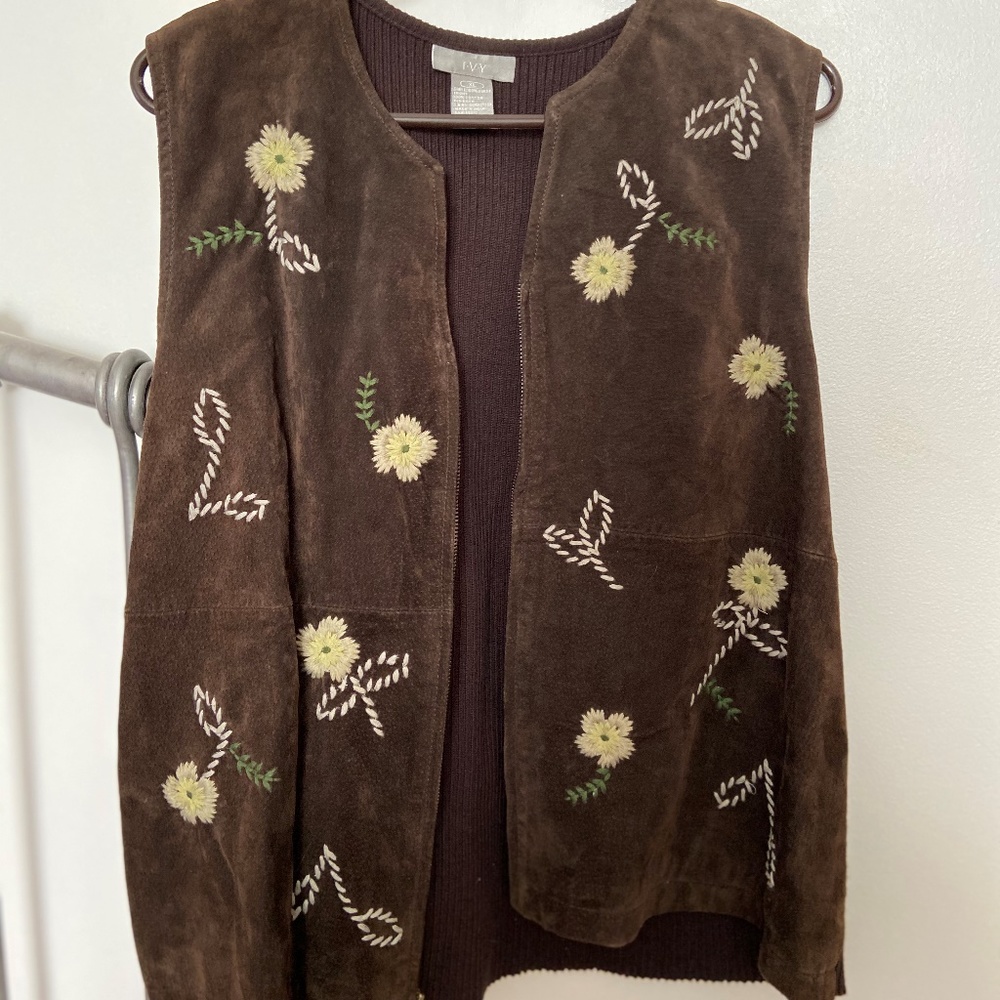Suede/Sweater Vest
